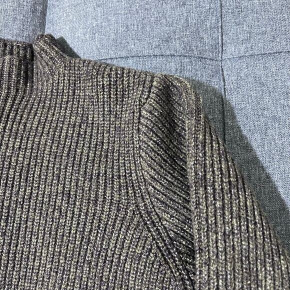 Antonio Melani XL Green Brown‎ Puff Sleeve Rib Knit Waist Tie Bow - Picture 4 of 8